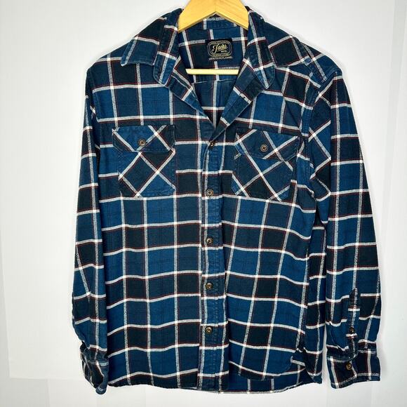 Jach's Blue Men's Flannel Warm Cotton Button Down Shirt Shacket Medium - Picture 1 of 6
